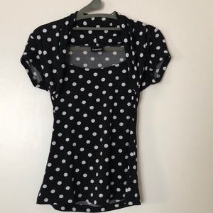 Frederick’s  White polka dots /white tops